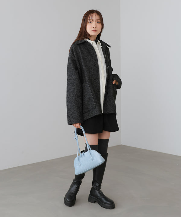 ヘリンボーンツイードカバーオールジャケット