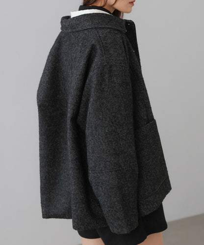 ヘリンボーンツイードカバーオールジャケット