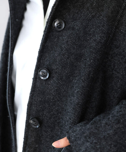 ヘリンボーンツイードカバーオールジャケット