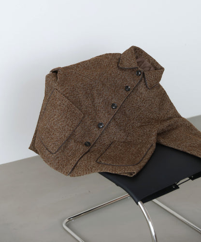 ヘリンボーンツイードカバーオールジャケット