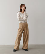 ベロアフラワープリントカーディガントップス