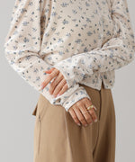 ベロアフラワープリントカーディガントップス