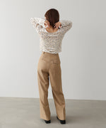 ベロアフラワープリントカーディガントップス