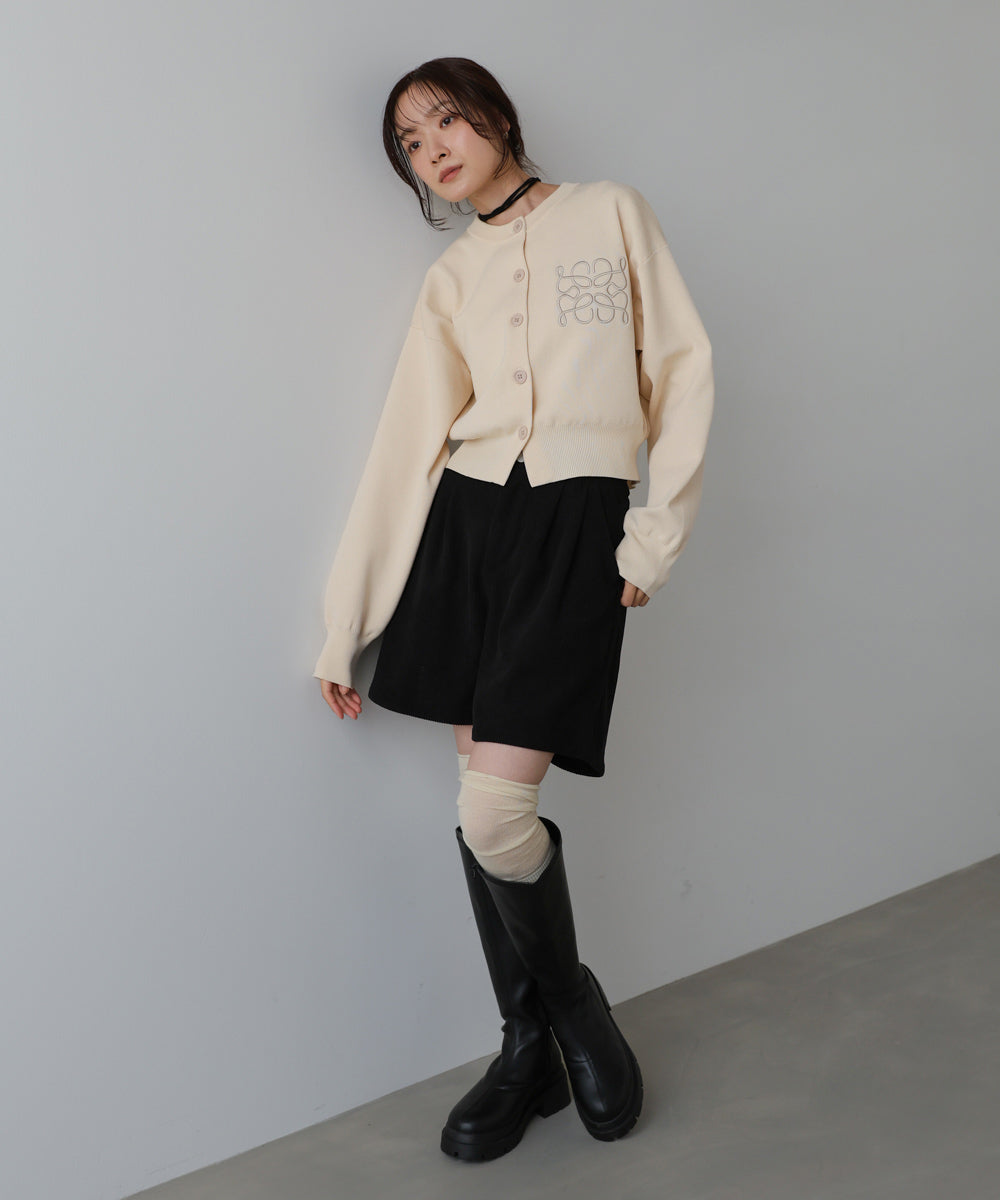 コード刺繍ニットカーディガン