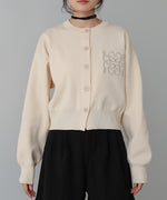 コード刺繍ニットカーディガン