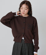 コード刺繍ニットカーディガン