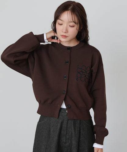 コード刺繍ニットカーディガン
