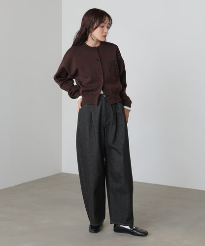 コード刺繍ニットカーディガン