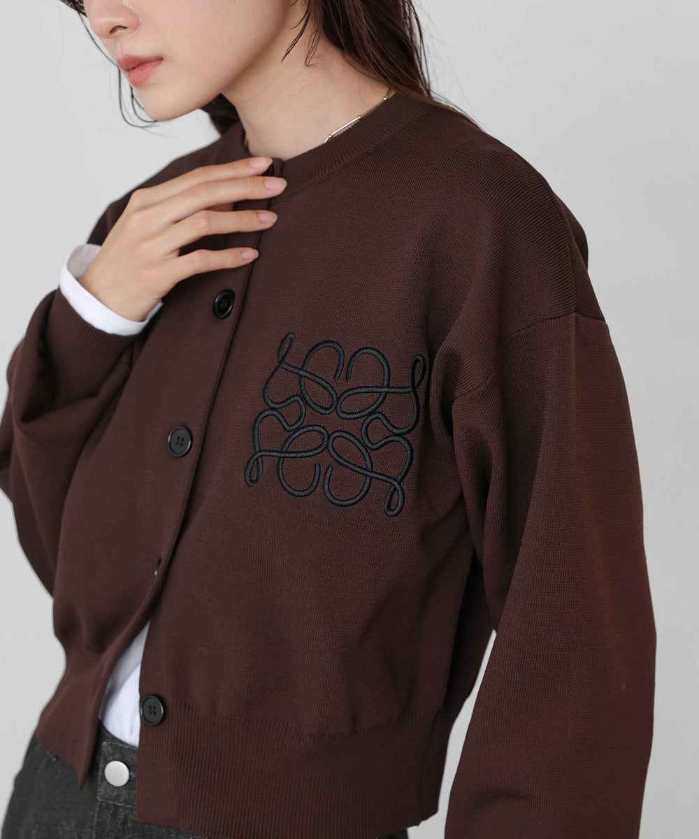 コード刺繍ニットカーディガン