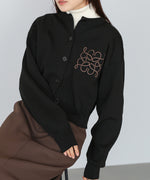 コード刺繍ニットカーディガン