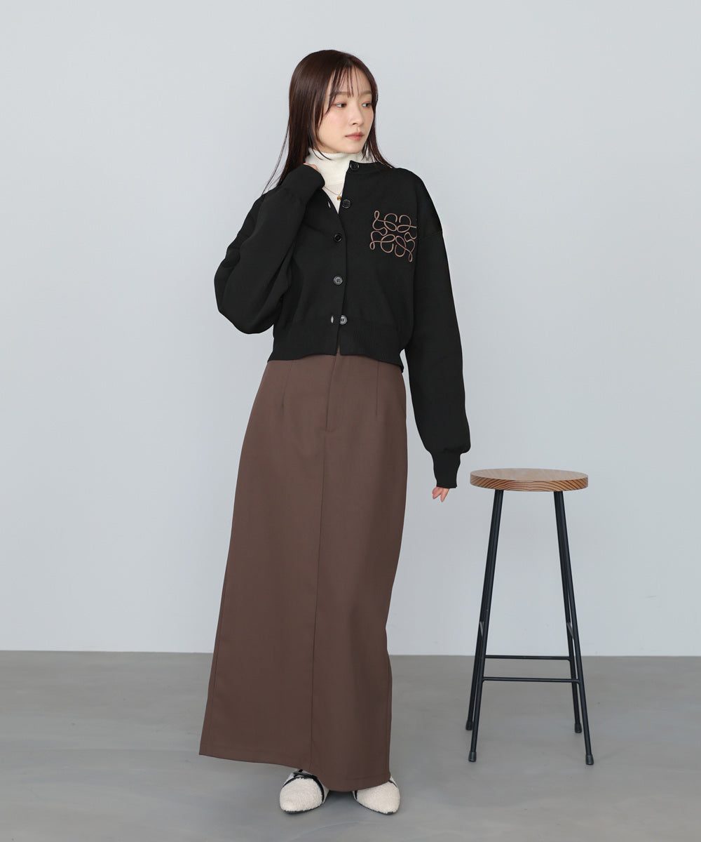 コード刺繍ニットカーディガン