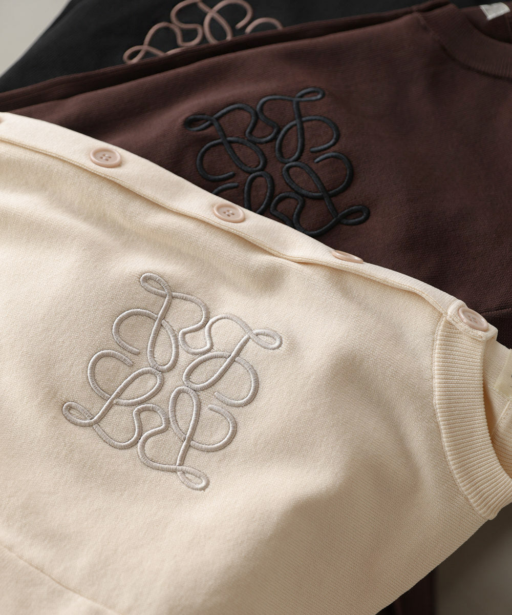 コード刺繍ニットカーディガン