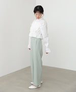 シャーリングリボンショートブラウス