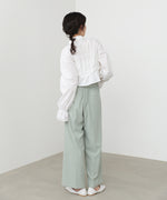 シャーリングリボンショートブラウス