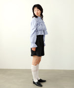 シャーリングリボンショートブラウス