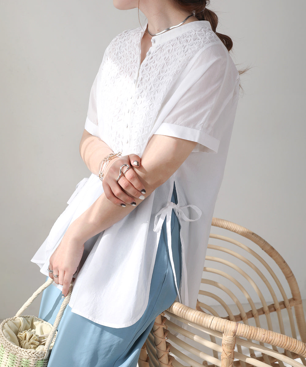 CAMBRIC SMOCKING BLOUSE