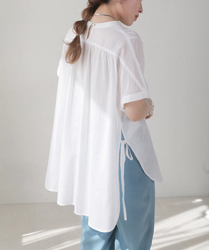 CAMBRIC SMOCKING BLOUSE
