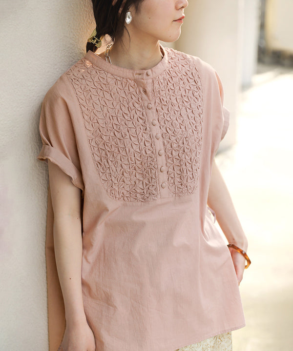 CAMBRIC SMOCKING BLOUSE