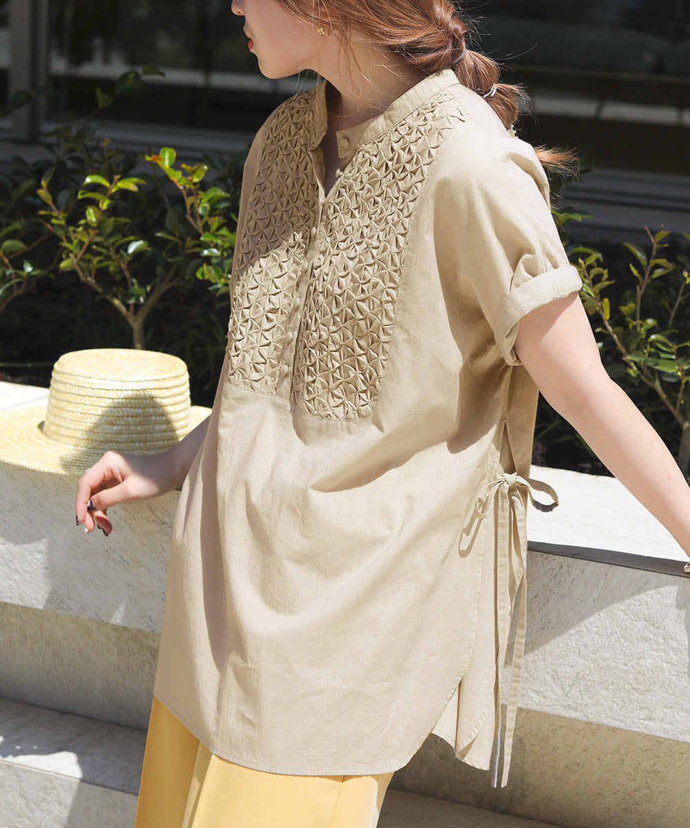 CAMBRIC SMOCKING BLOUSE