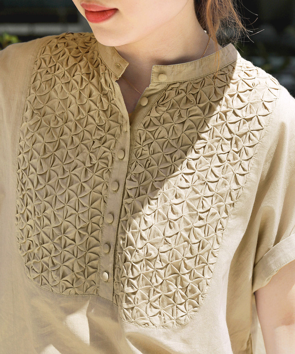CAMBRIC SMOCKING BLOUSE