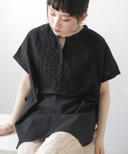 CAMBRIC SMOCKING BLOUSE