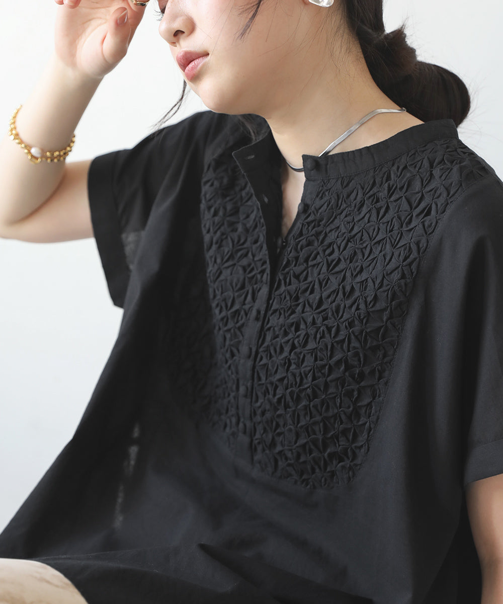 CAMBRIC SMOCKING BLOUSE