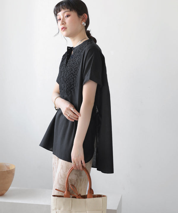 CAMBRIC SMOCKING BLOUSE
