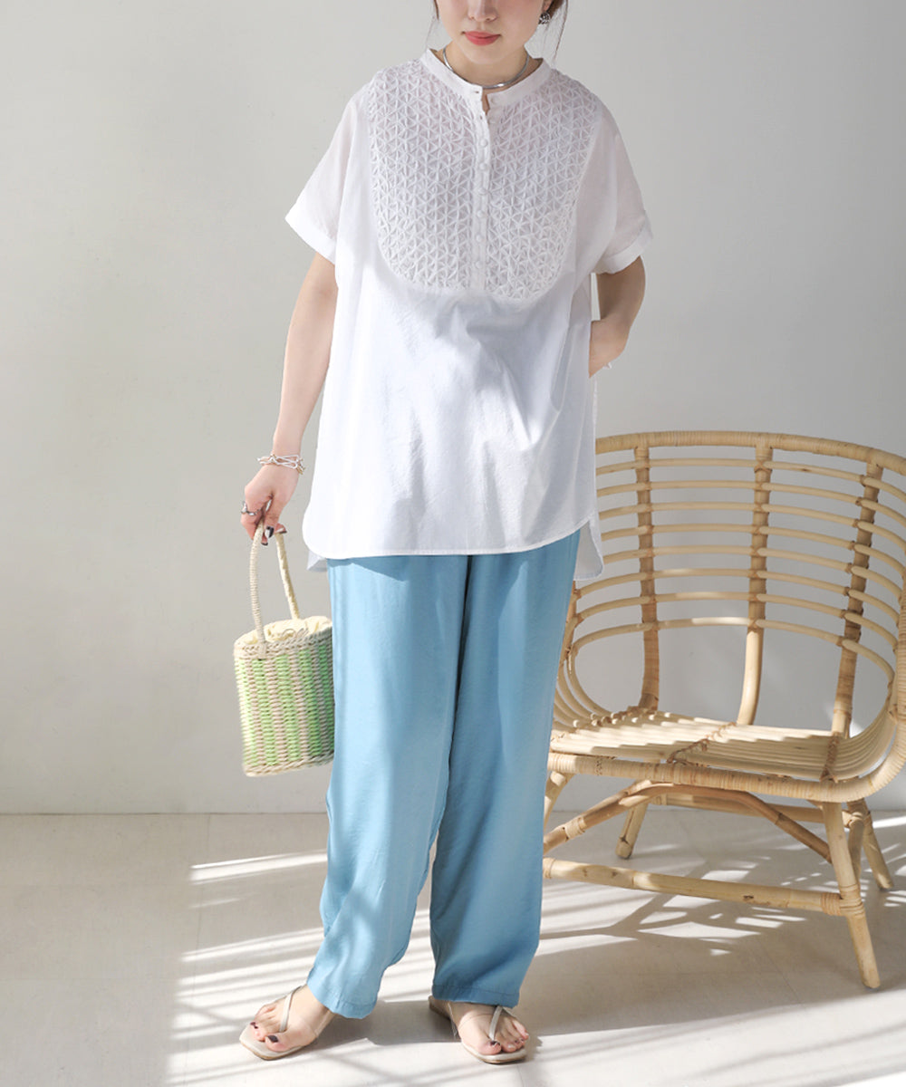 CAMBRIC SMOCKING BLOUSE