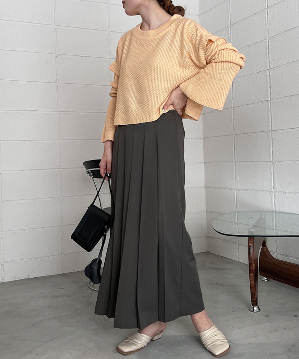 FLARE SLEEVE SHORT KNIT