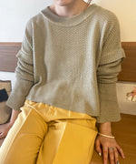 FLARE SLEEVE SHORT KNIT