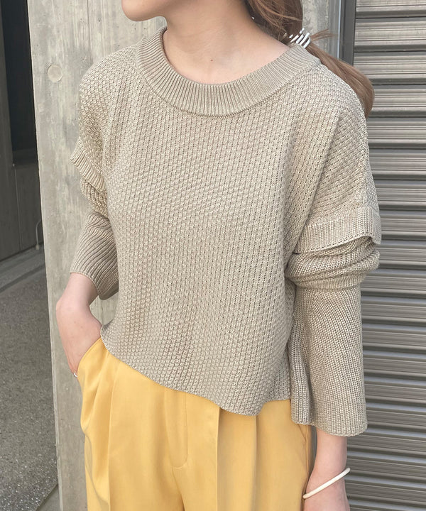 FLARE SLEEVE SHORT KNIT