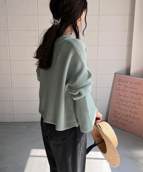 FLARE SLEEVE SHORT KNIT