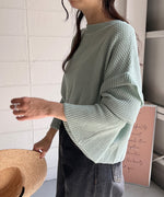 FLARE SLEEVE SHORT KNIT