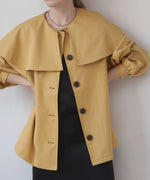 BIG COLLAR RUFFLED SHORT COAT