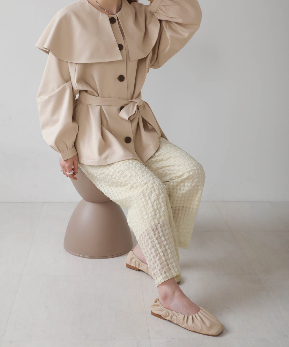 BIG COLLAR RUFFLED SHORT COAT