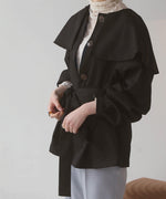 BIG COLLAR RUFFLED SHORT COAT