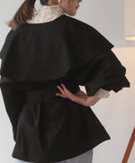 BIG COLLAR RUFFLED SHORT COAT