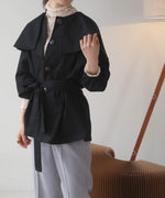 BIG COLLAR RUFFLED SHORT COAT
