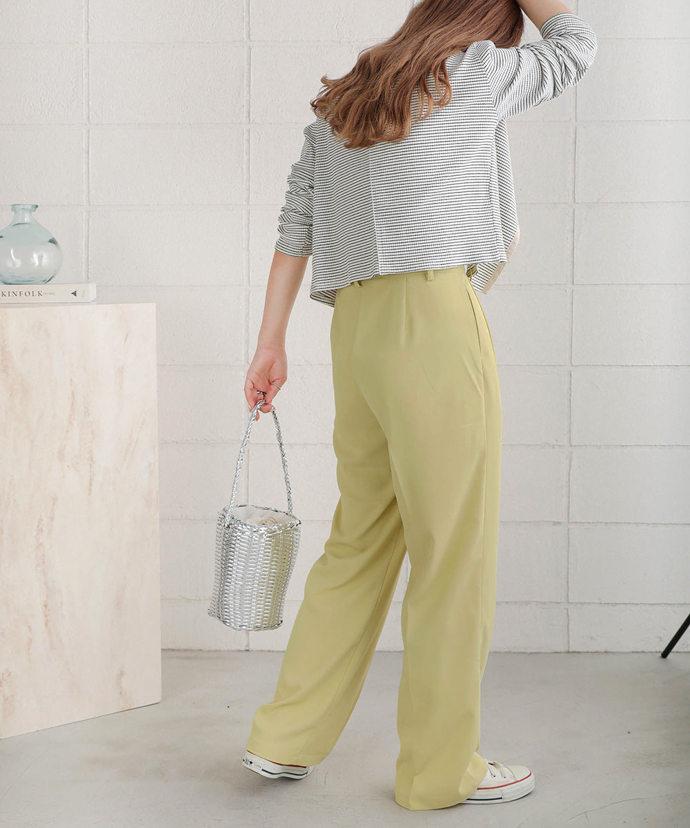 HIGH WAIST CENTER PRESS SLACKS
