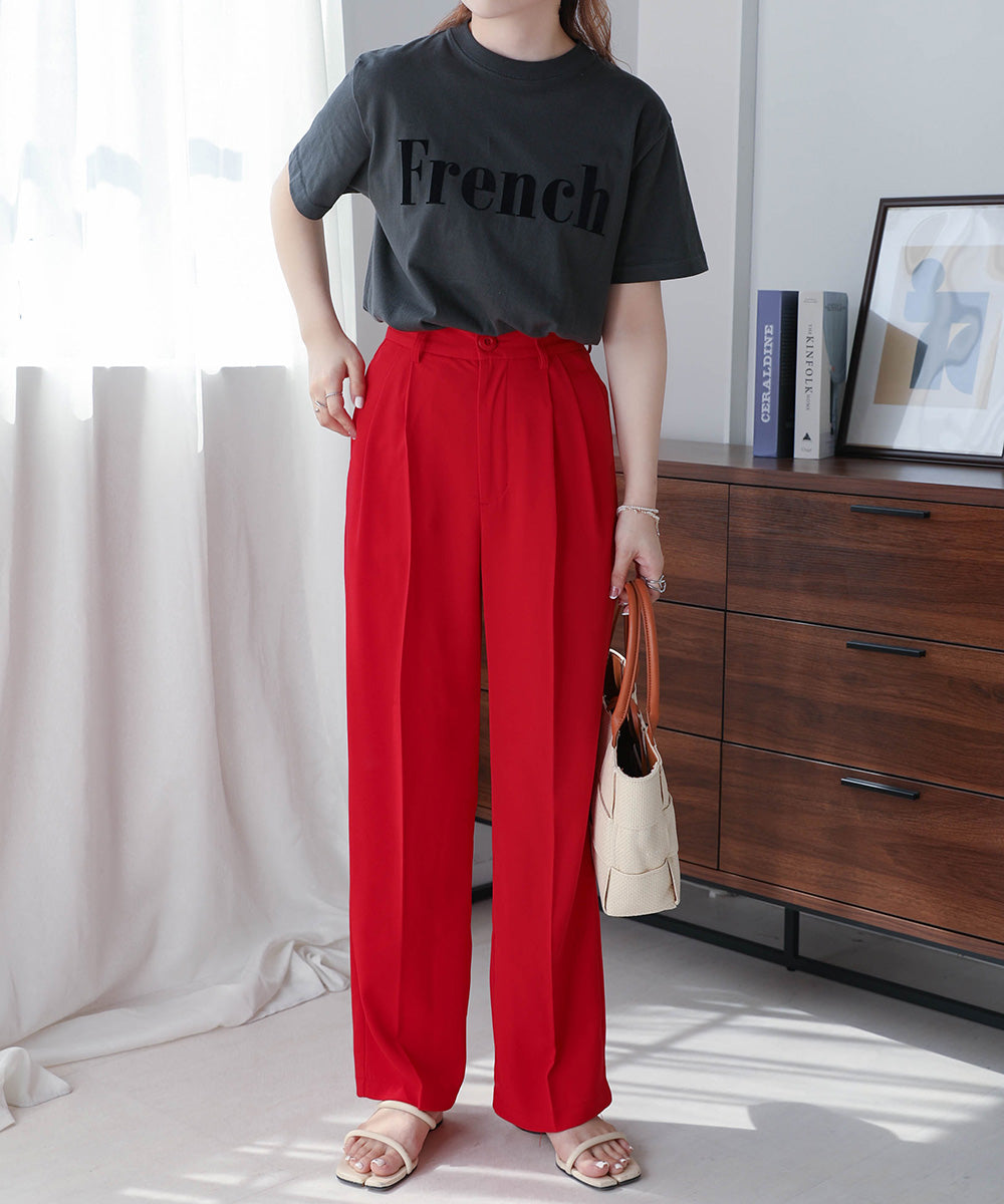 HIGH WAIST CENTER PRESS SLACKS
