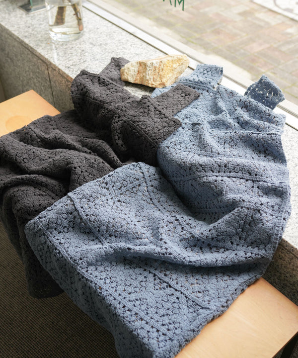 【XS~M 低身長向けサイズあり】クロシェロングワンピース