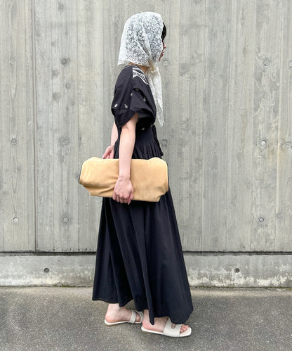 フロント刺繍ウエストシャーリングワンピース