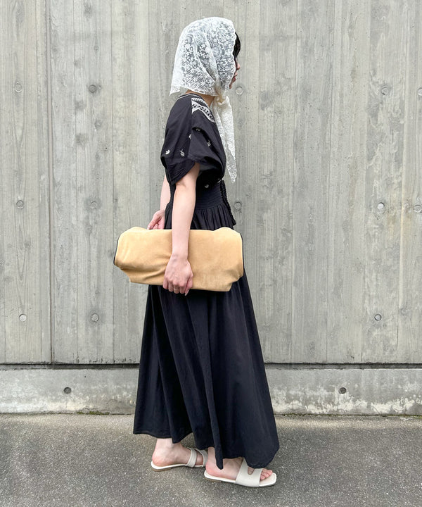 フロント刺繍ウエストシャーリングワンピース