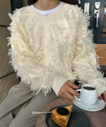 前後2WAYシャギーニットトップス