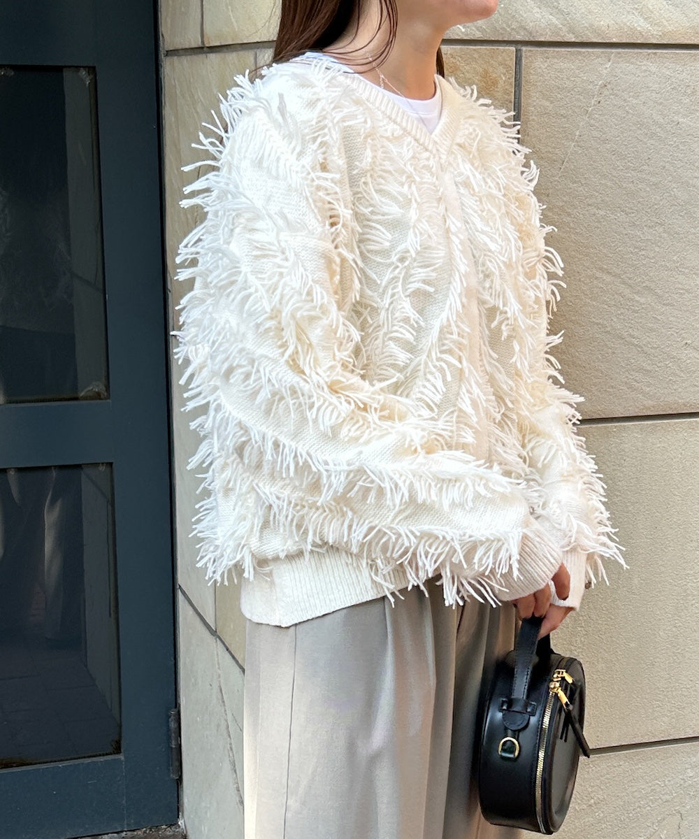 前後2WAYシャギーニットトップス