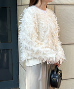 前後2WAYシャギーニットトップス