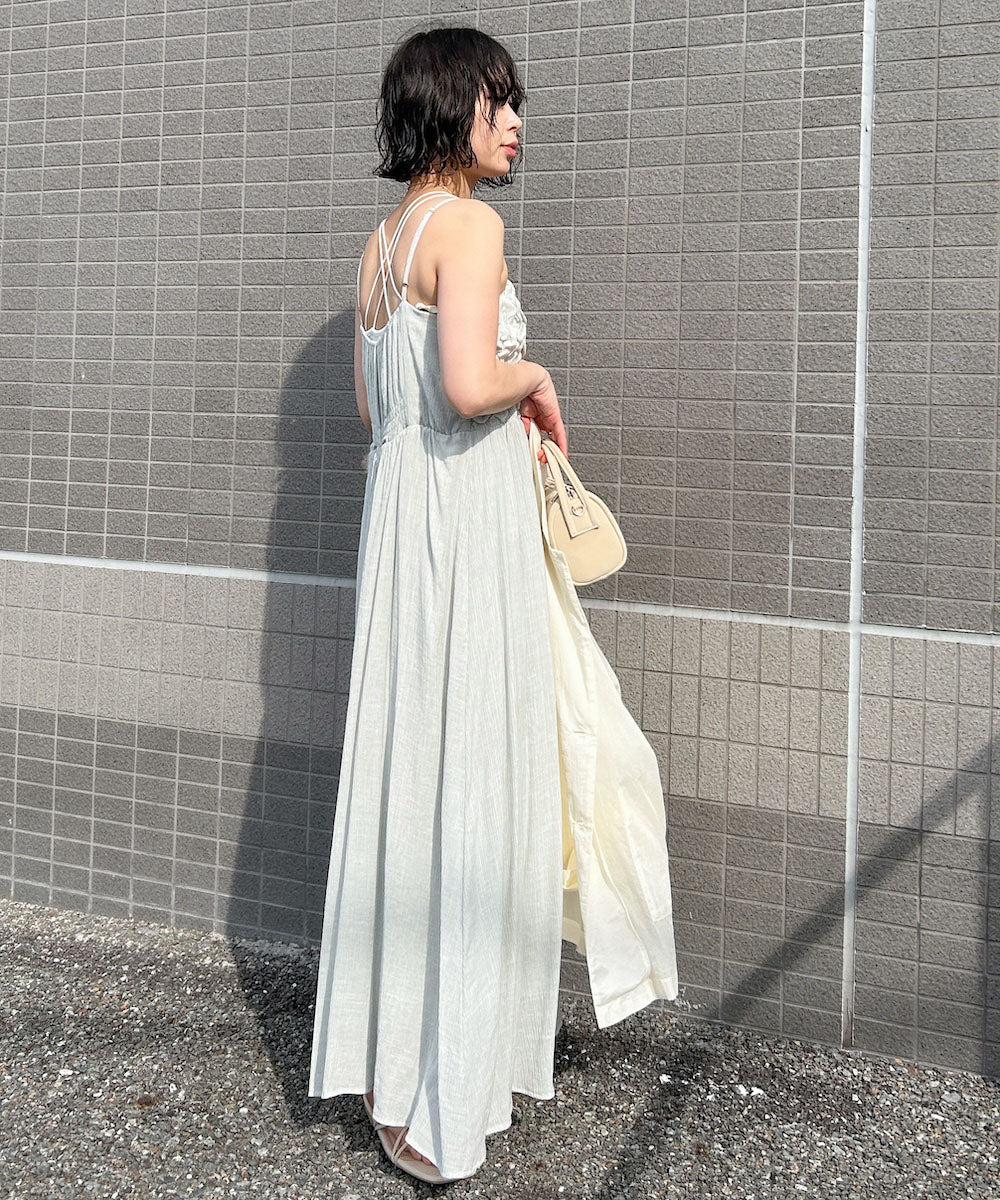 みみちゃんママ様375撥水加工JSK（BK)・（グレージュ）・484（WH） くしゅくしゅキャミワンピース – Bab