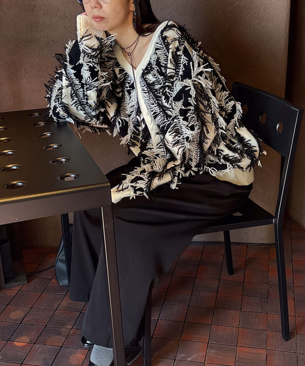 前後2WAYシャギーニットトップス