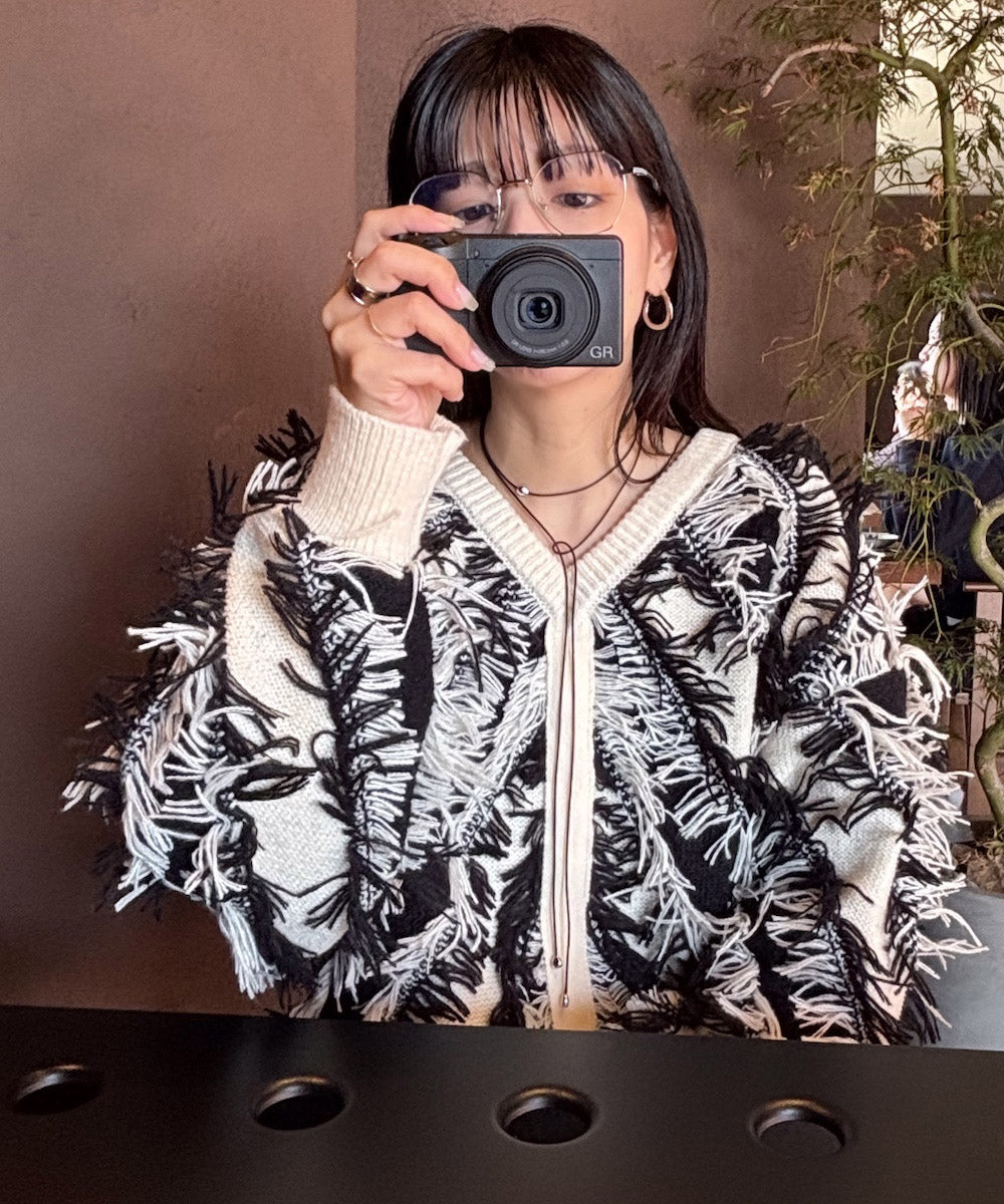 前後2WAYシャギーニットトップス