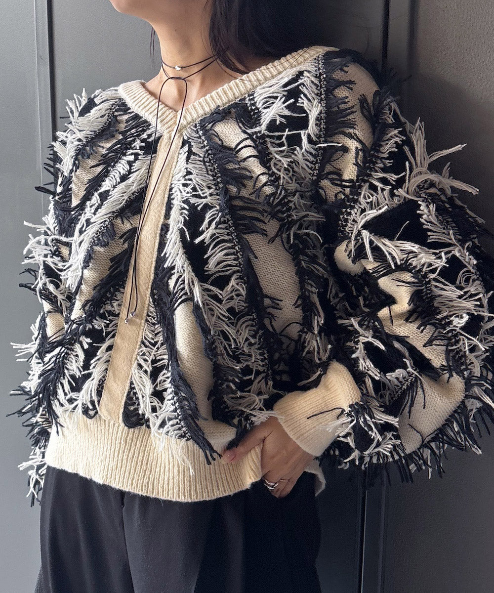 前後2WAYシャギーニットトップス